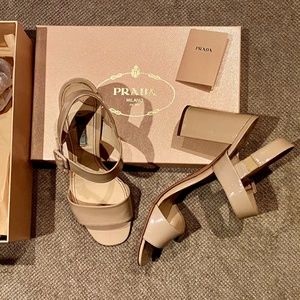 Prada - 42 - Nude - Chunk Heel Sandals